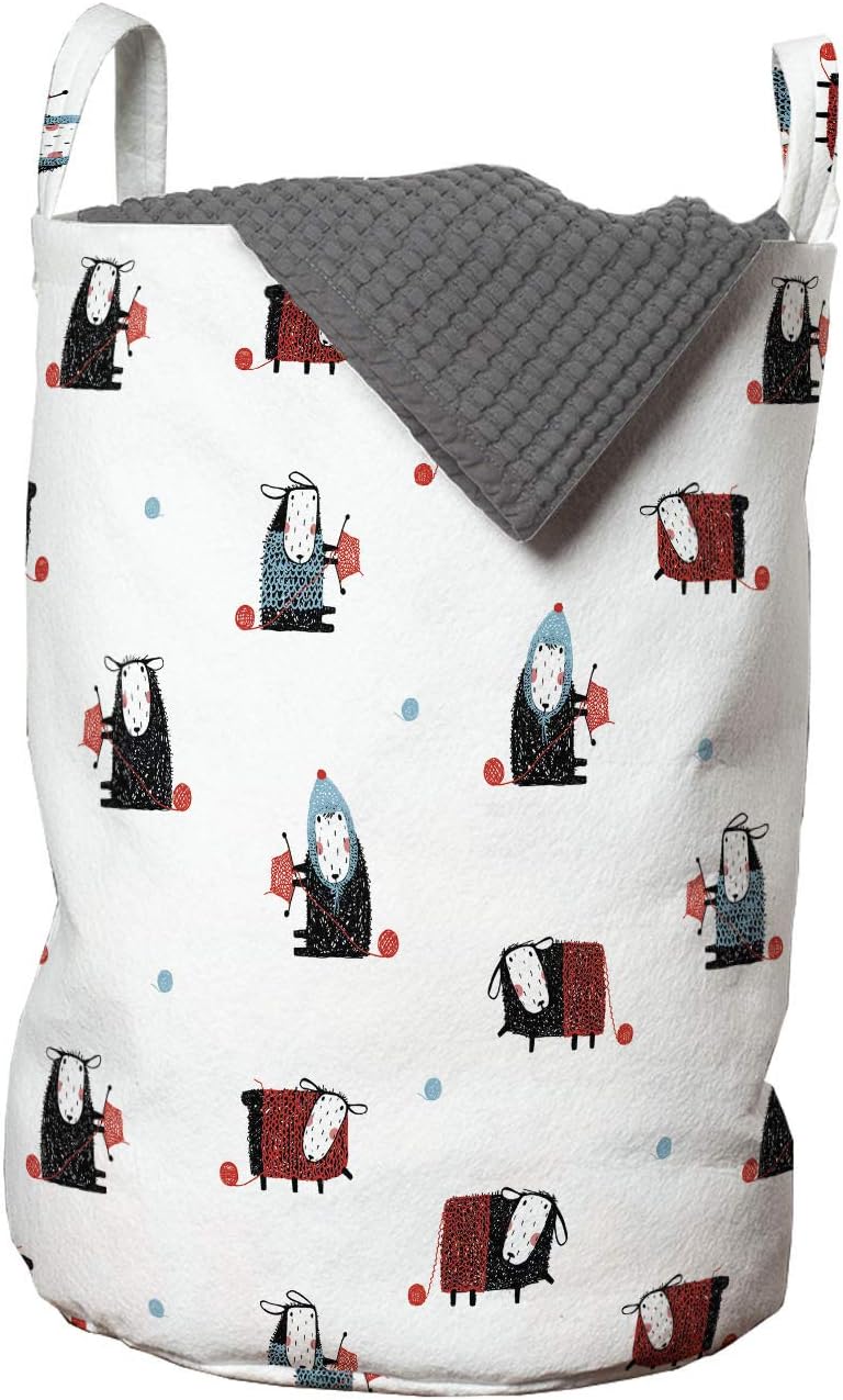 Ambesonne Laundry Basket with Drawstring Closure