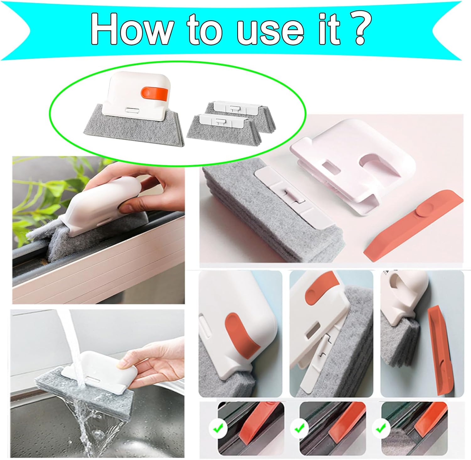 SCCUP 13PCS Window Groove Cleaning Brush Kit 1