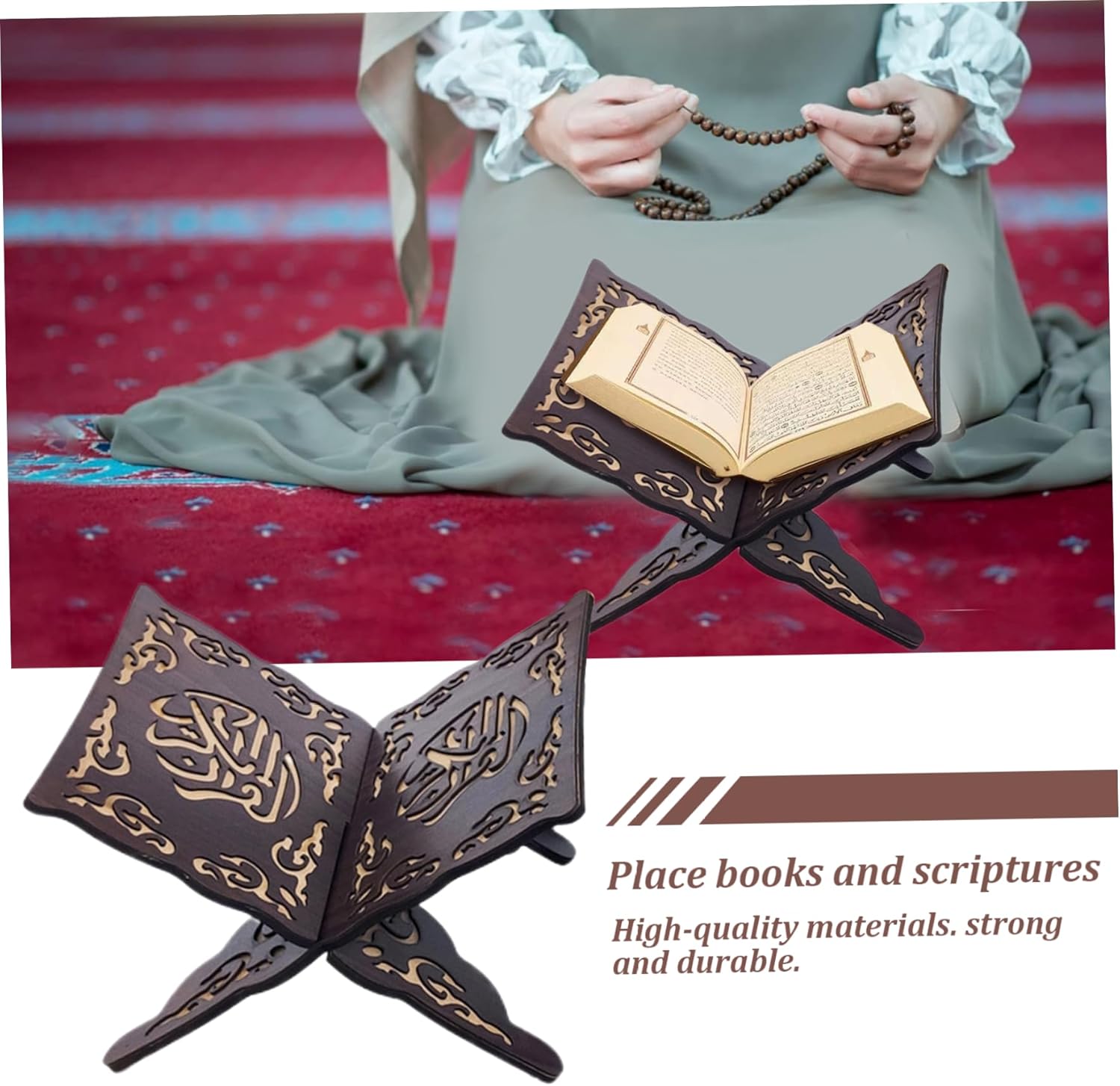 Foldable Quran Holder Stand for Prayer and Reading