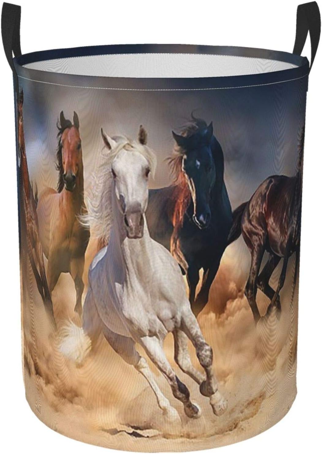 KiuLoam Running Horses Laundry Basket with Handle