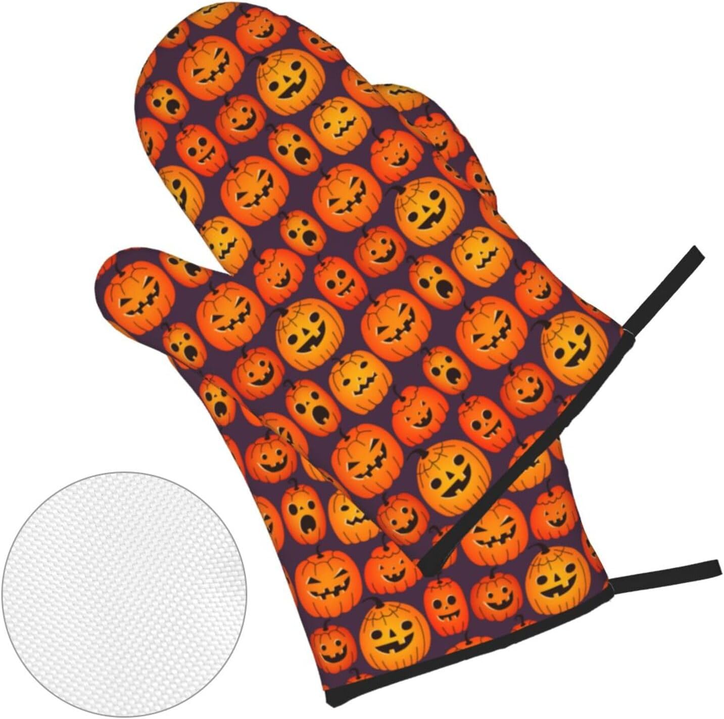 Lukbfall Halloween Funny Pumpkins Oven Mitts 4 Pcs Set