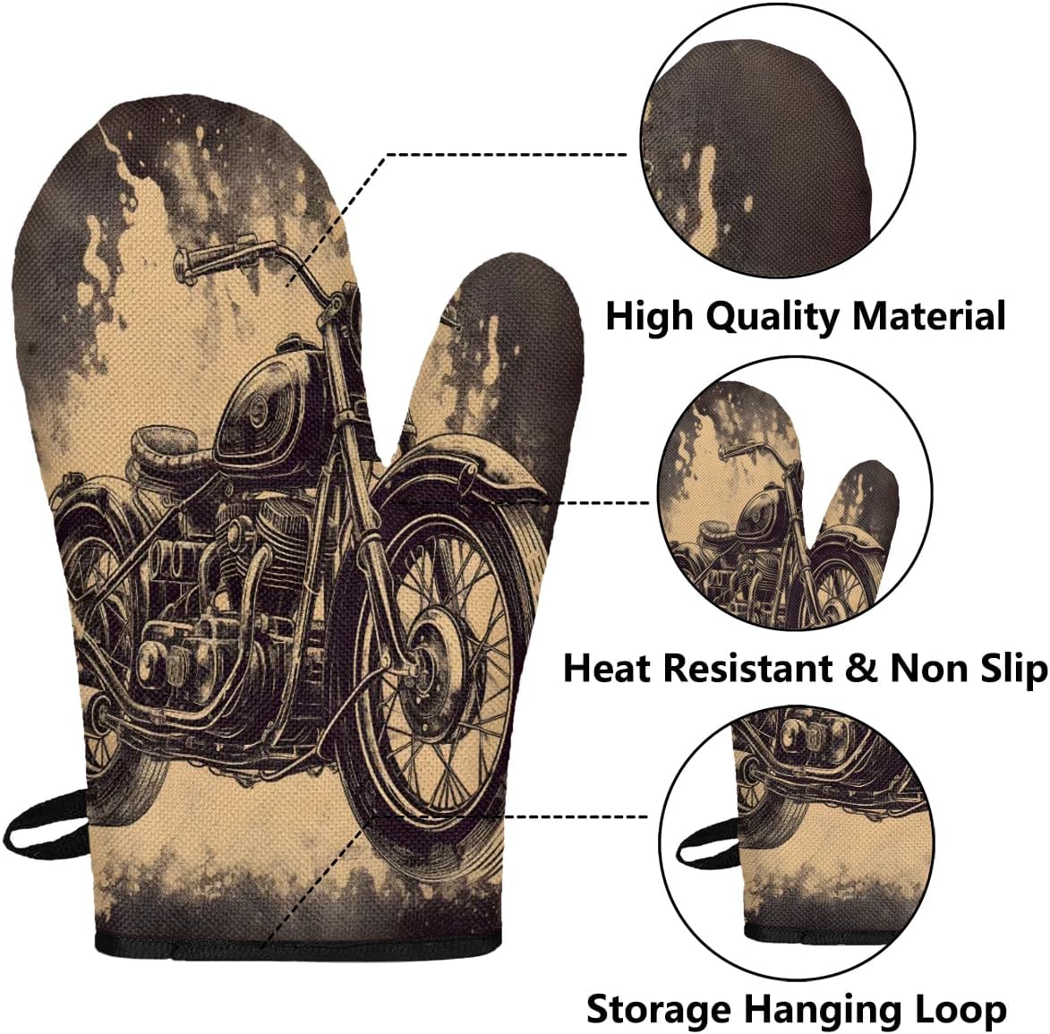 Piolysio 3-Pc Oven Mitts and Pot Holders Set