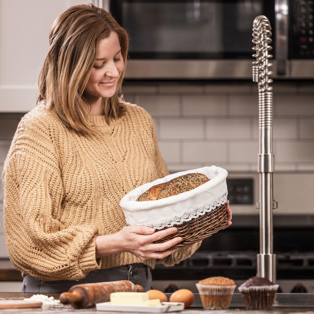 CASADEMA Bread Warmer Basket with Liner and Lid 1