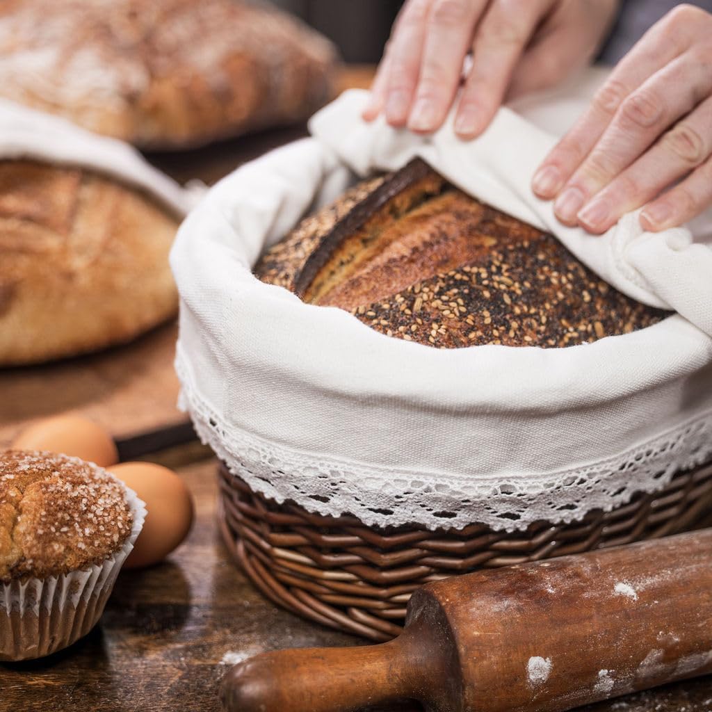 CASADEMA Bread Warmer Basket with Liner and Lid 1