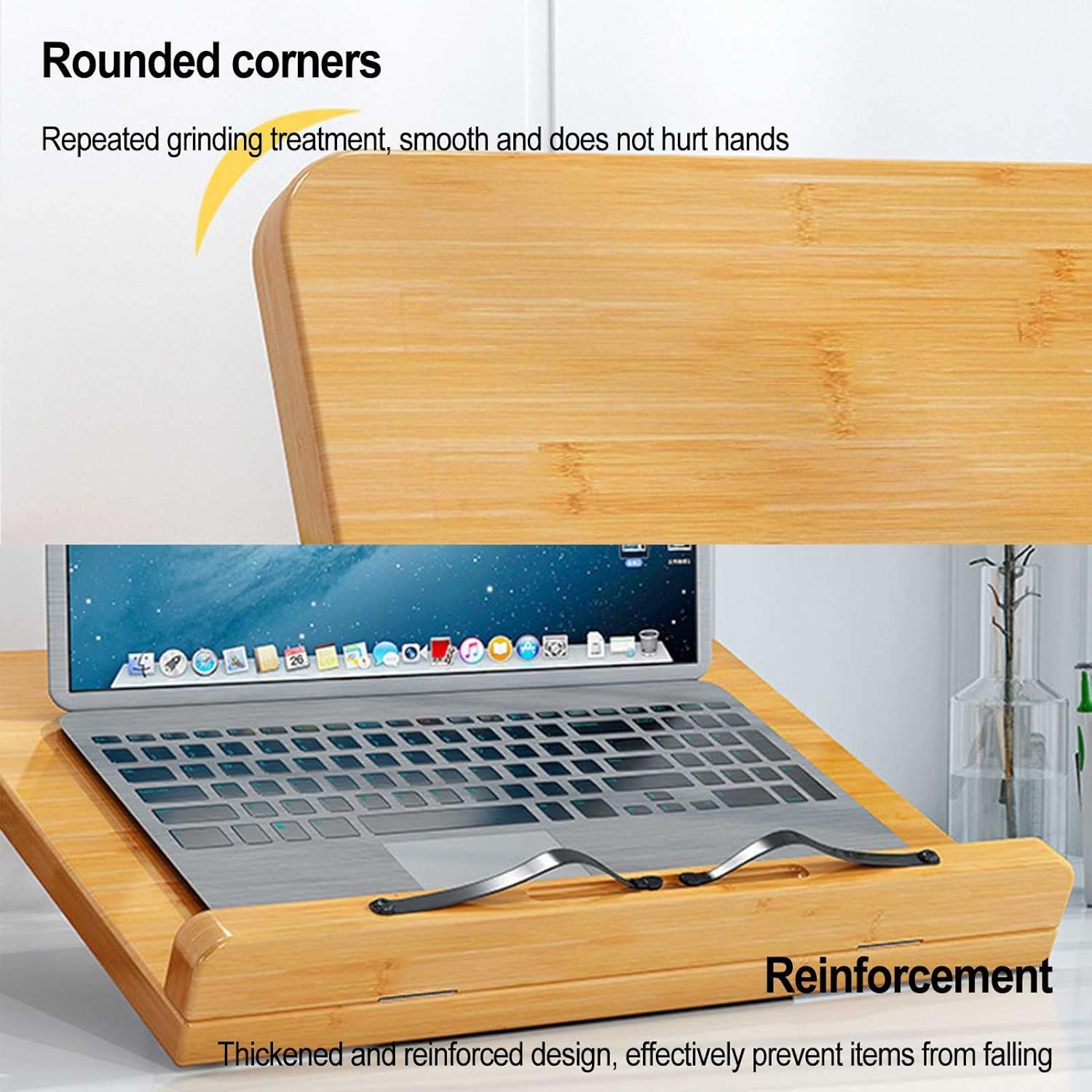 TATSEN Wooden Adjustable Cookbook Stand