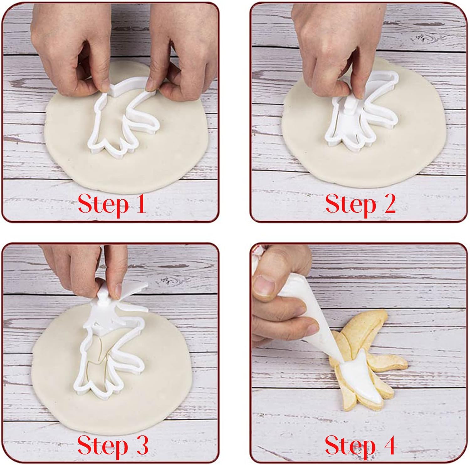 Flycalf Fruit Cookie Cutters with Stamper Set