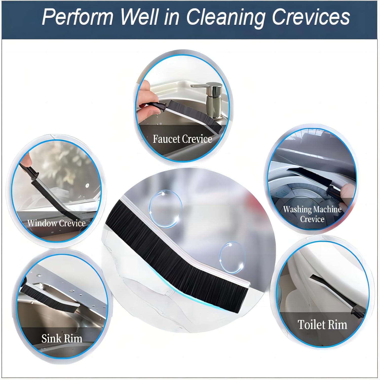 3 Pcs Hard Bristle Crevice Cleaning Brush Set 1