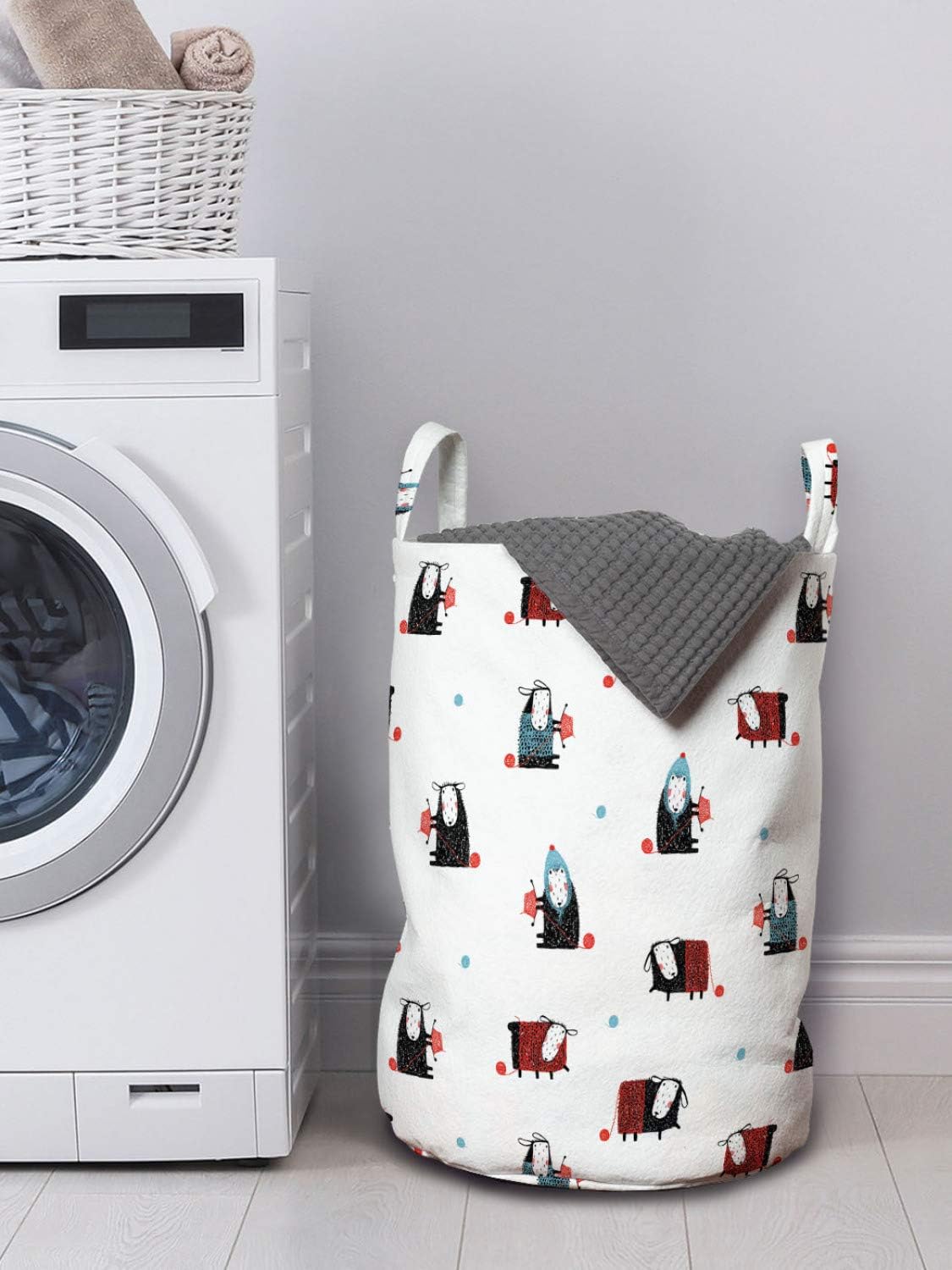 Ambesonne Laundry Basket with Drawstring Closure