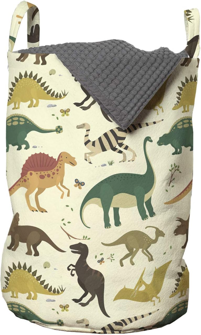 Ambesonne Dinosaur Laundry Bag 13 x 19 Multicolor