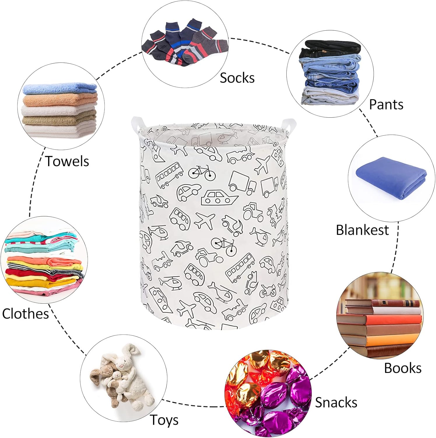RoyBoder Waterproof Laundry Basket with Handle for Home Bedroom and Dorm