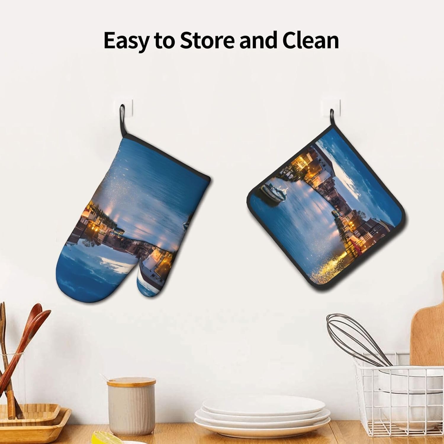 Quopvn Venetian Night Oven Mitts 2pcs Set