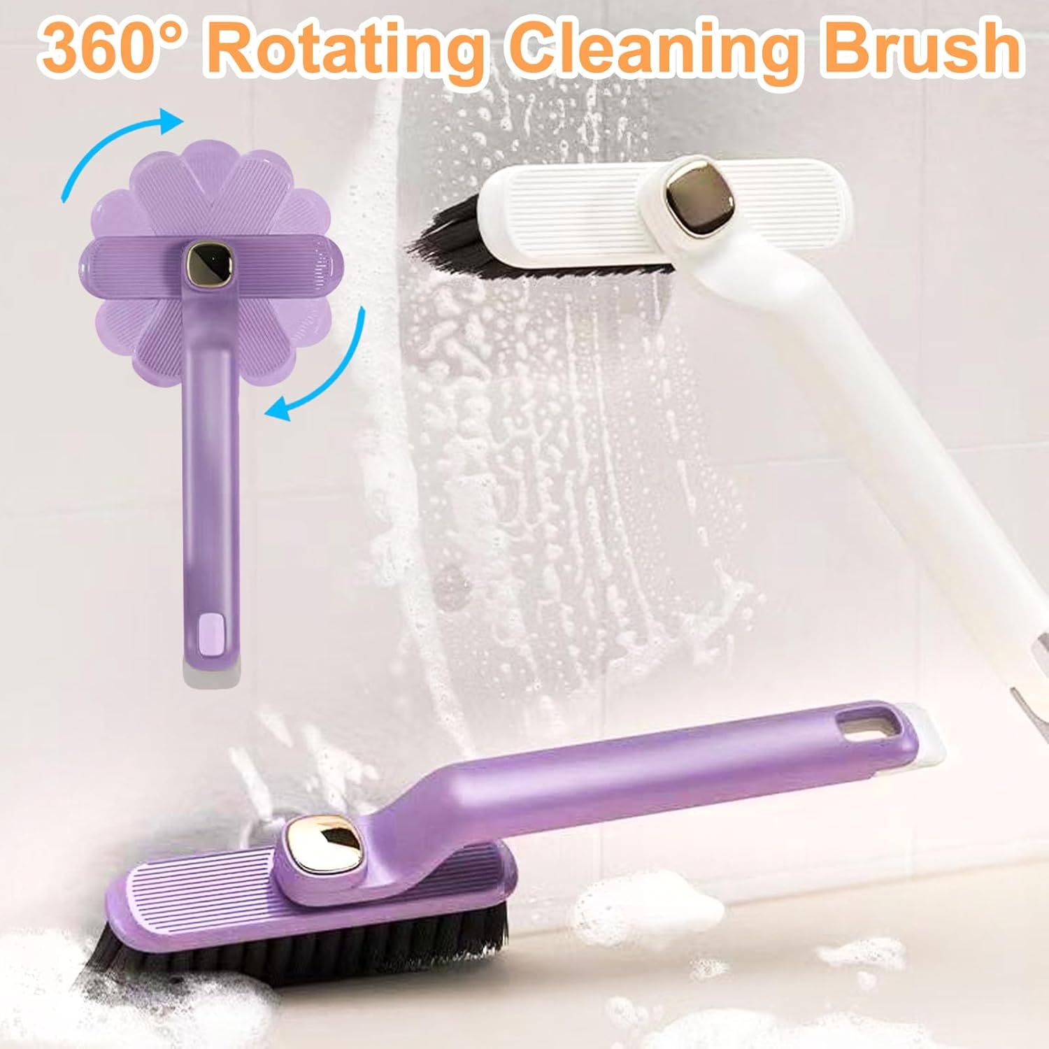 2 PCS Rotating Crevice Brush and 2PCS Hard Bristle Brush Set