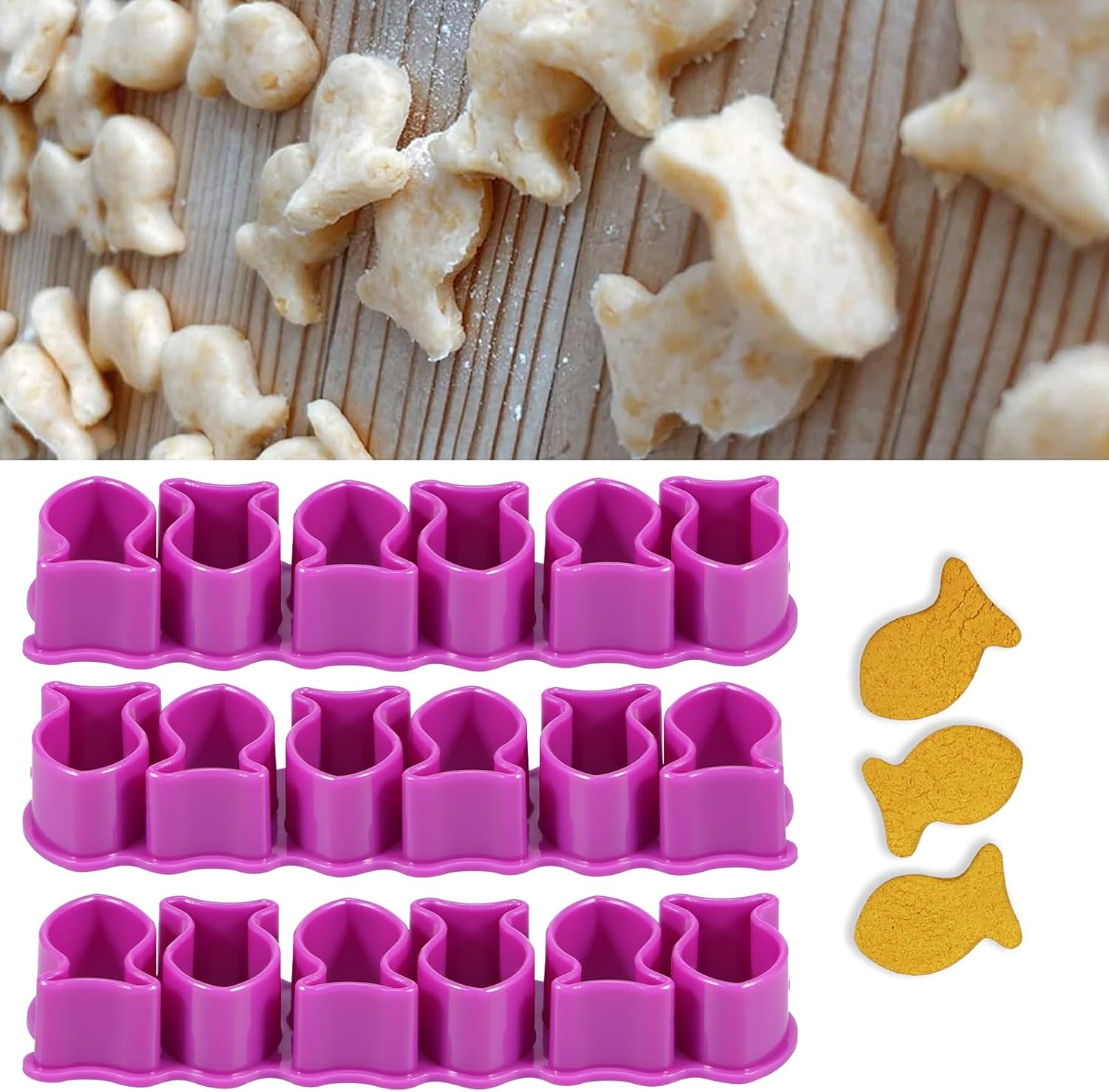 STUIPIUL 3Pcs Fish Cookie Cutter Baking Tool