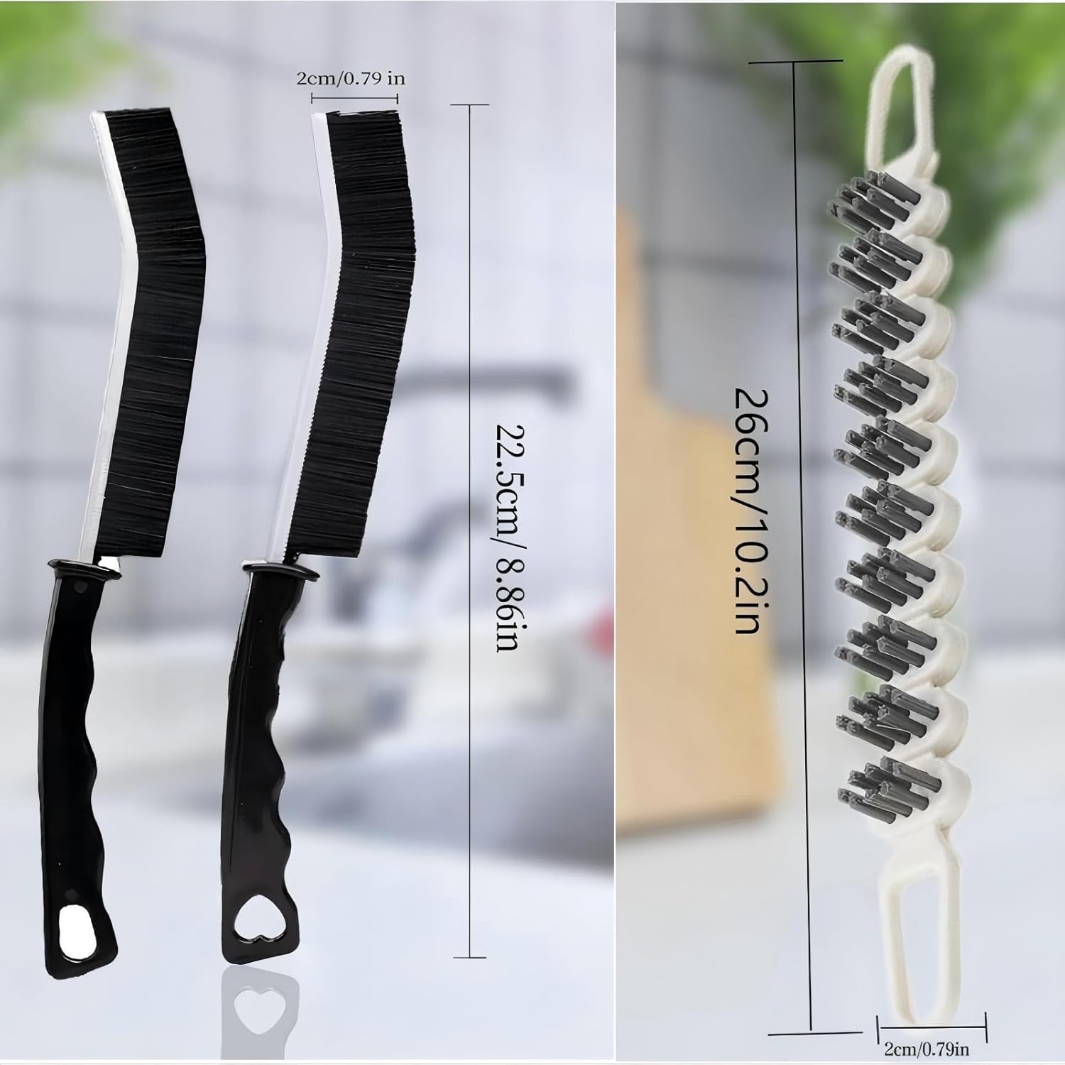 POPGIO 3 Pcs Crevice Bendable Cleaning Brushes
