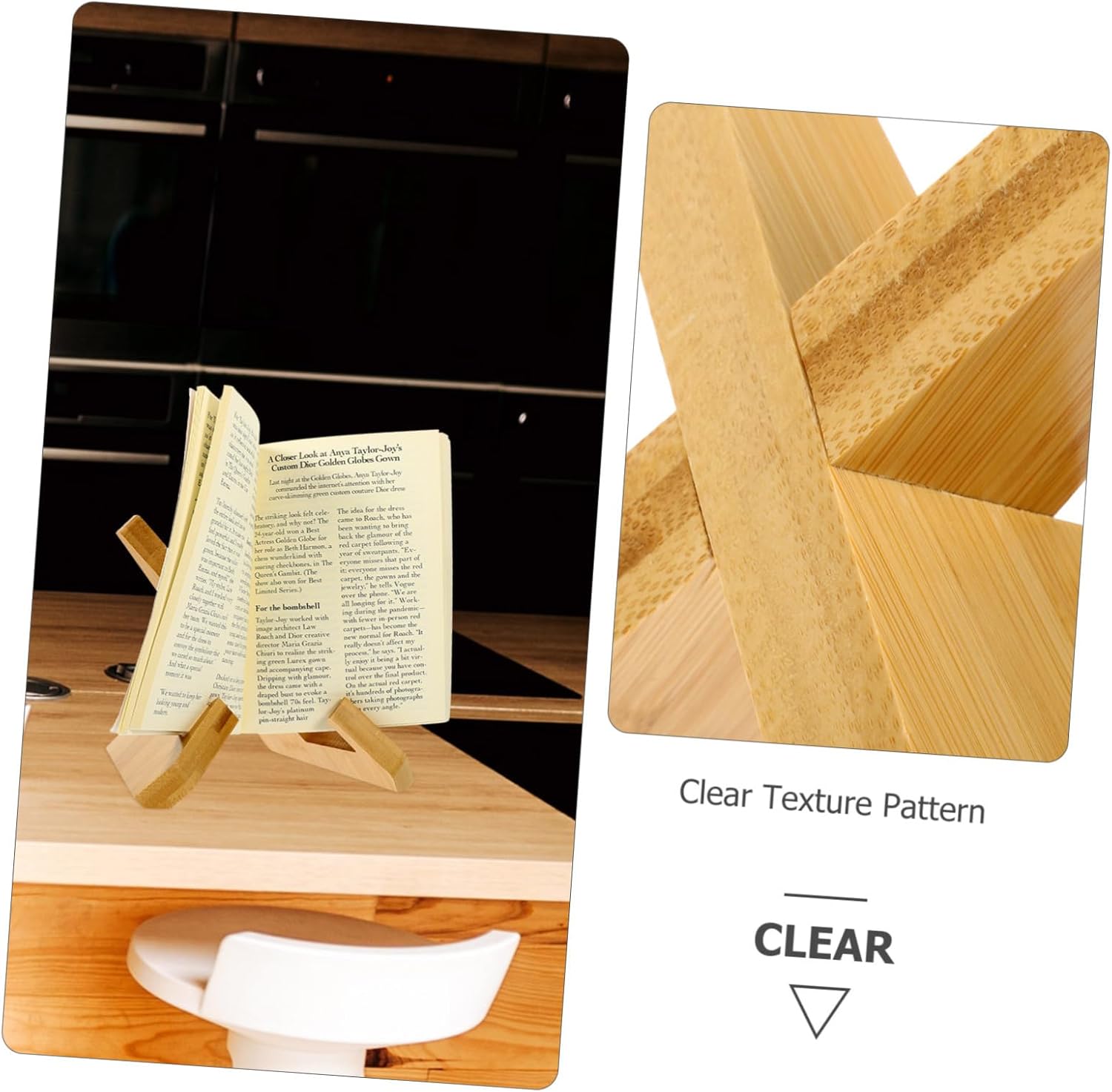 BRIGHTFUFU Wooden Book Stand for Reading and Kitchen Display