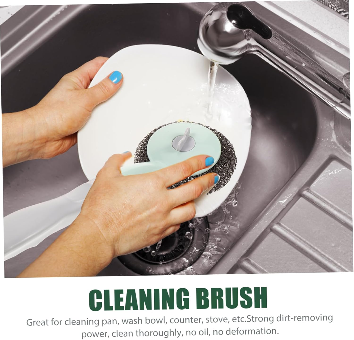 Minkissy 2pcs Pot Pan Brush Kitchen Cleaning Brush Light Grey