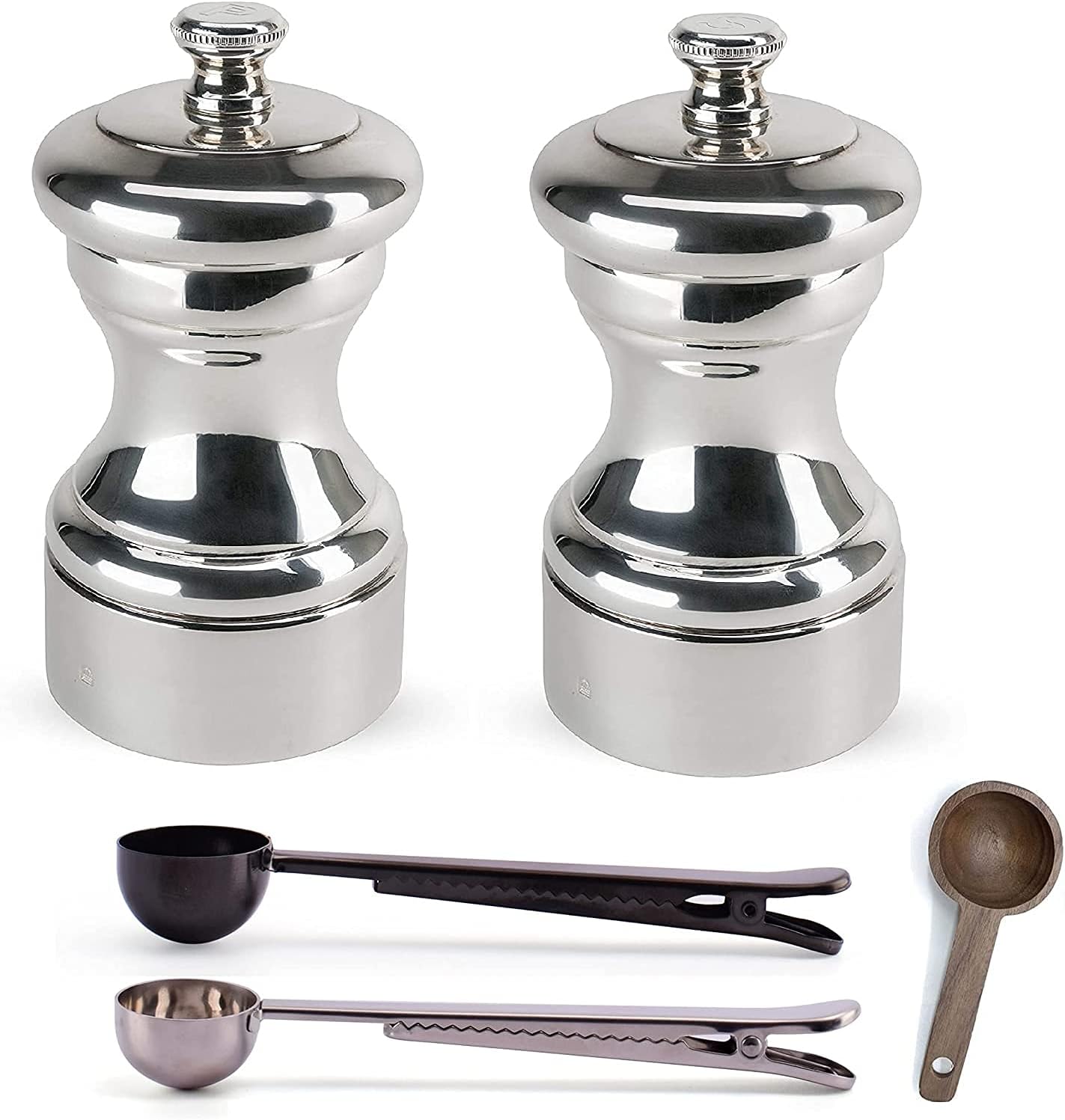 Peugeot Mignonnette Silver Salt Pepper Mill Set