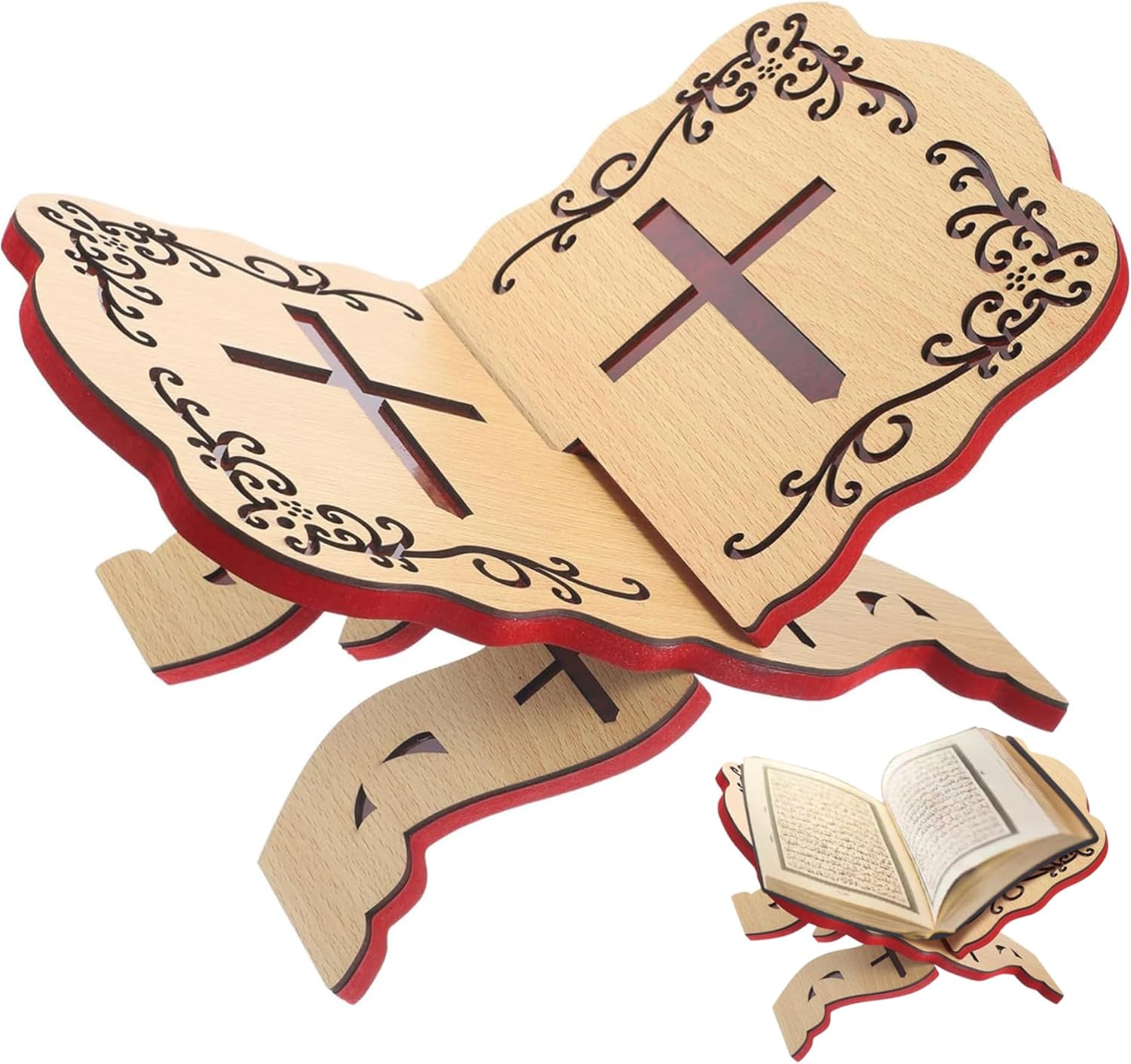 Eioflia Bible Stand Foldable Wooden Quran Holder 1