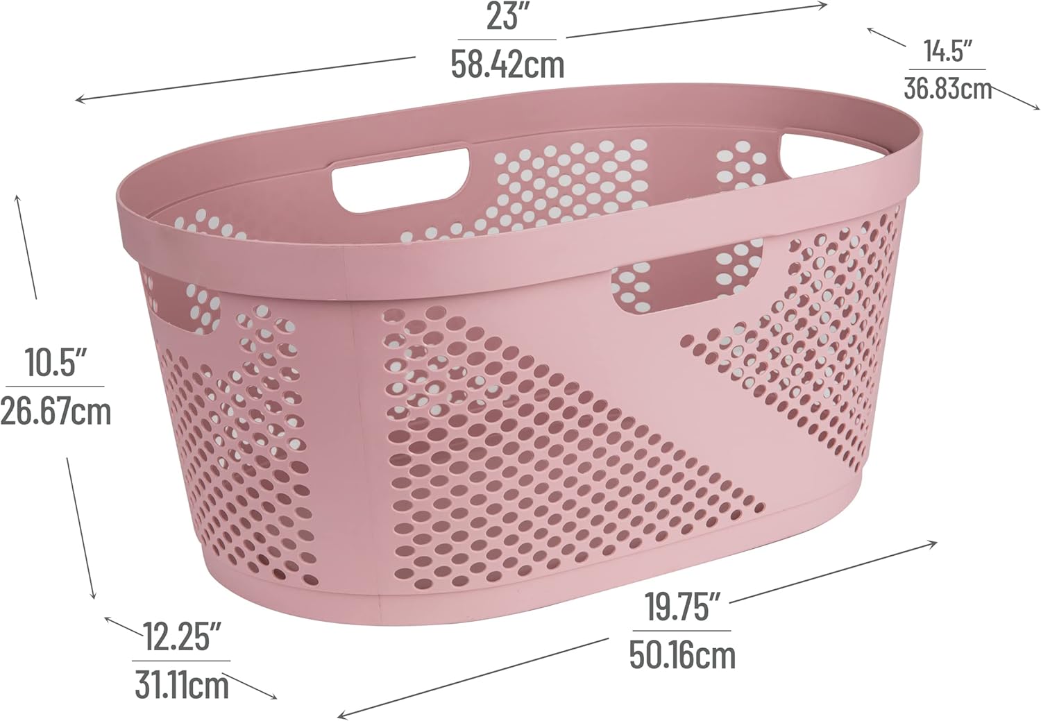 Mind Reader 40L Laundry Basket Set of 2 Pink