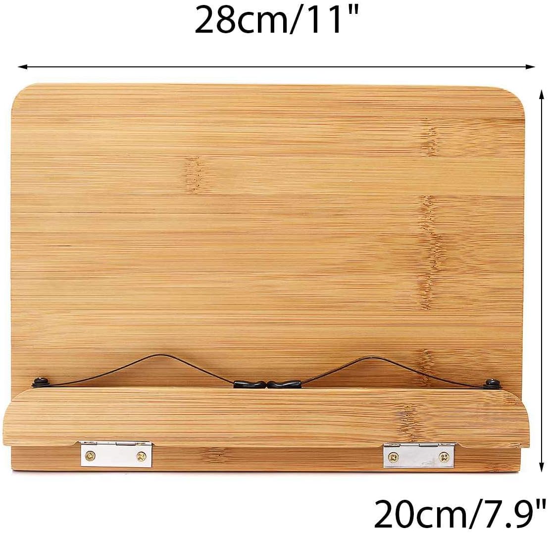Adjustable Wood Cookbook Stand for Reading and Cooking