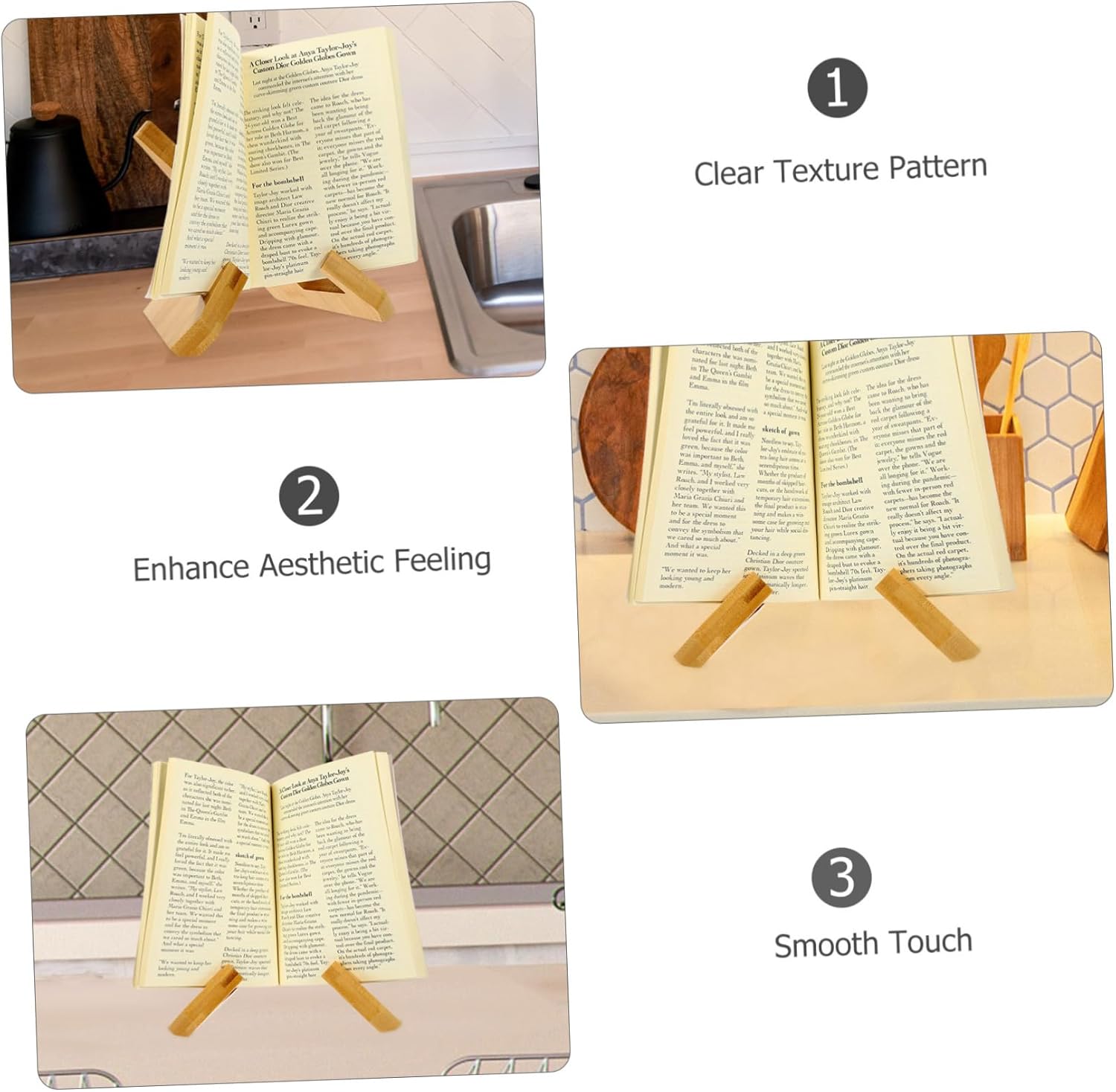 Mini Book Reading Stand for Outdoor Indoor Kitchen Counter