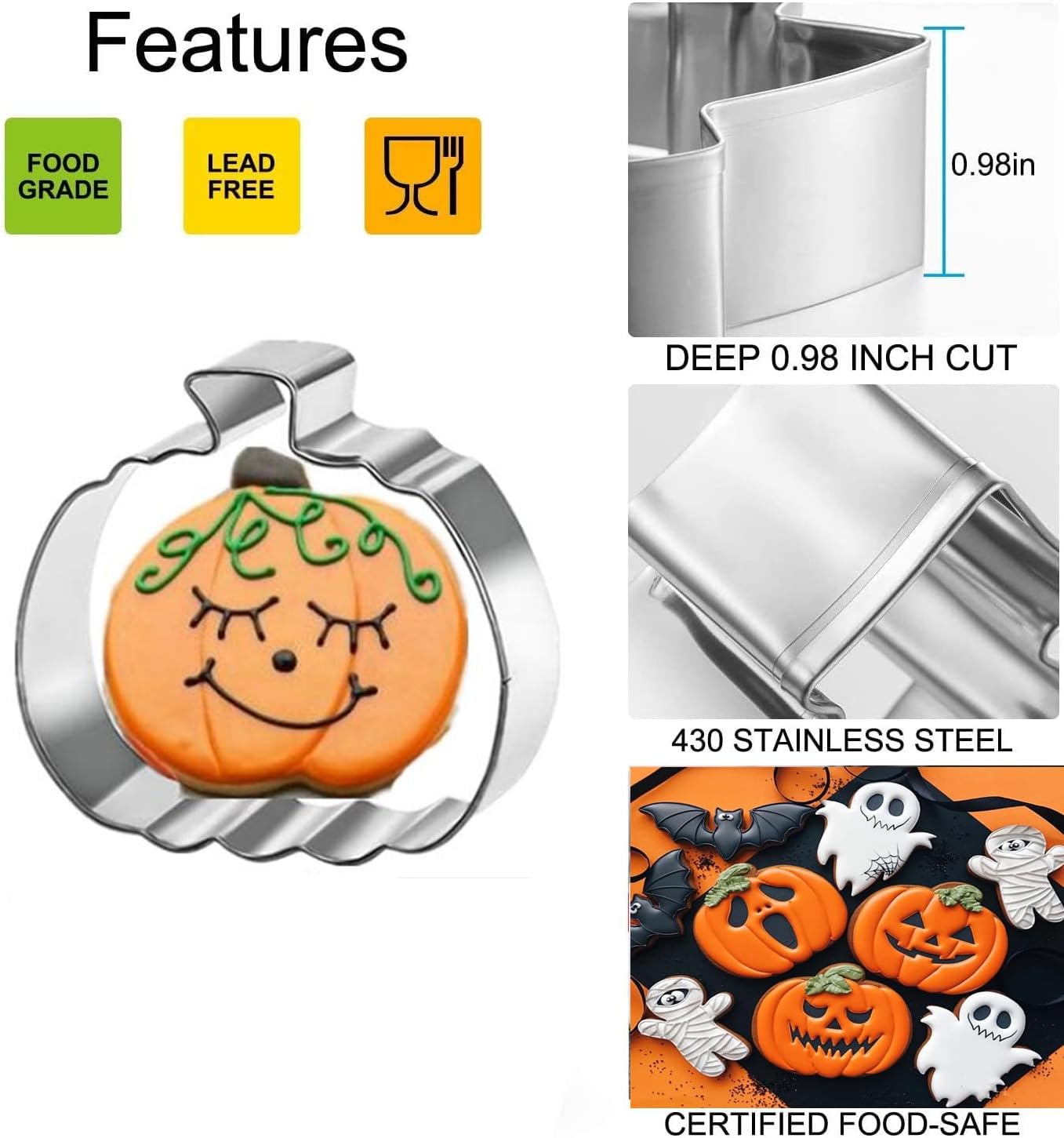 Q-BAKER Halloween Cookie Cutters Set 3 Piece