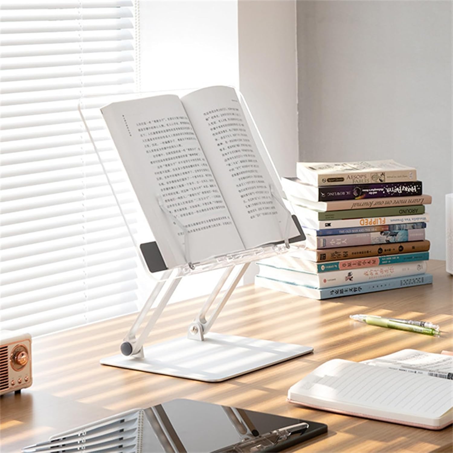 UHRLGHS Adjustable Foldable Book Stand for Kitchen and Office