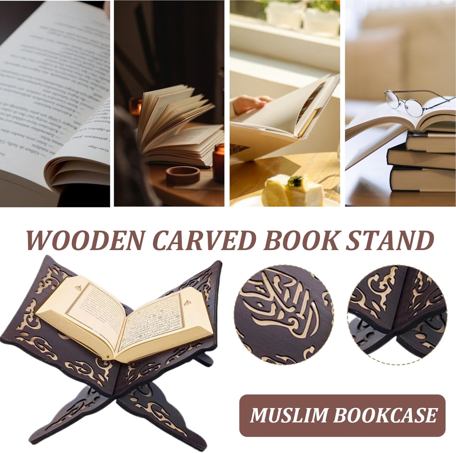Foldable Quran Holder Stand for Prayer and Reading
