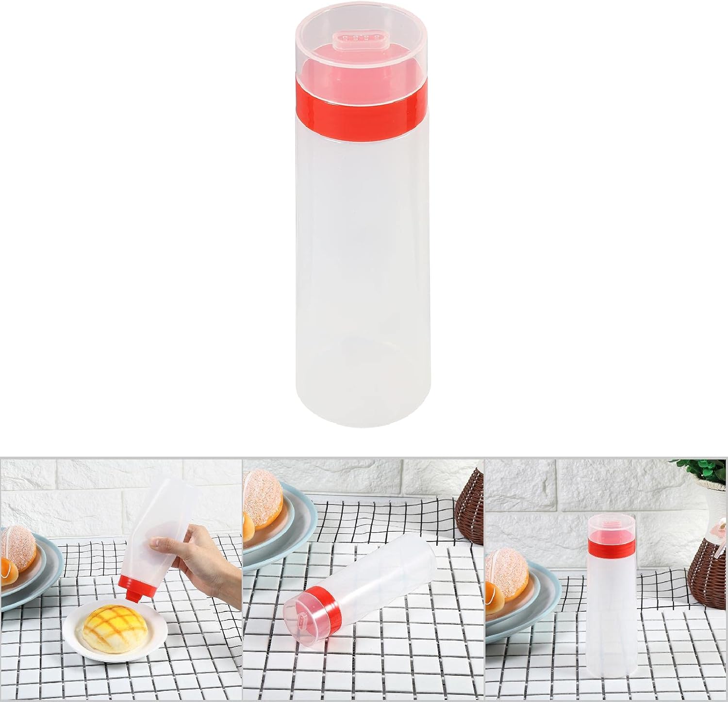 LiebeWH 4-Hole Squeeze Bottle 300ml Jam Dispenser