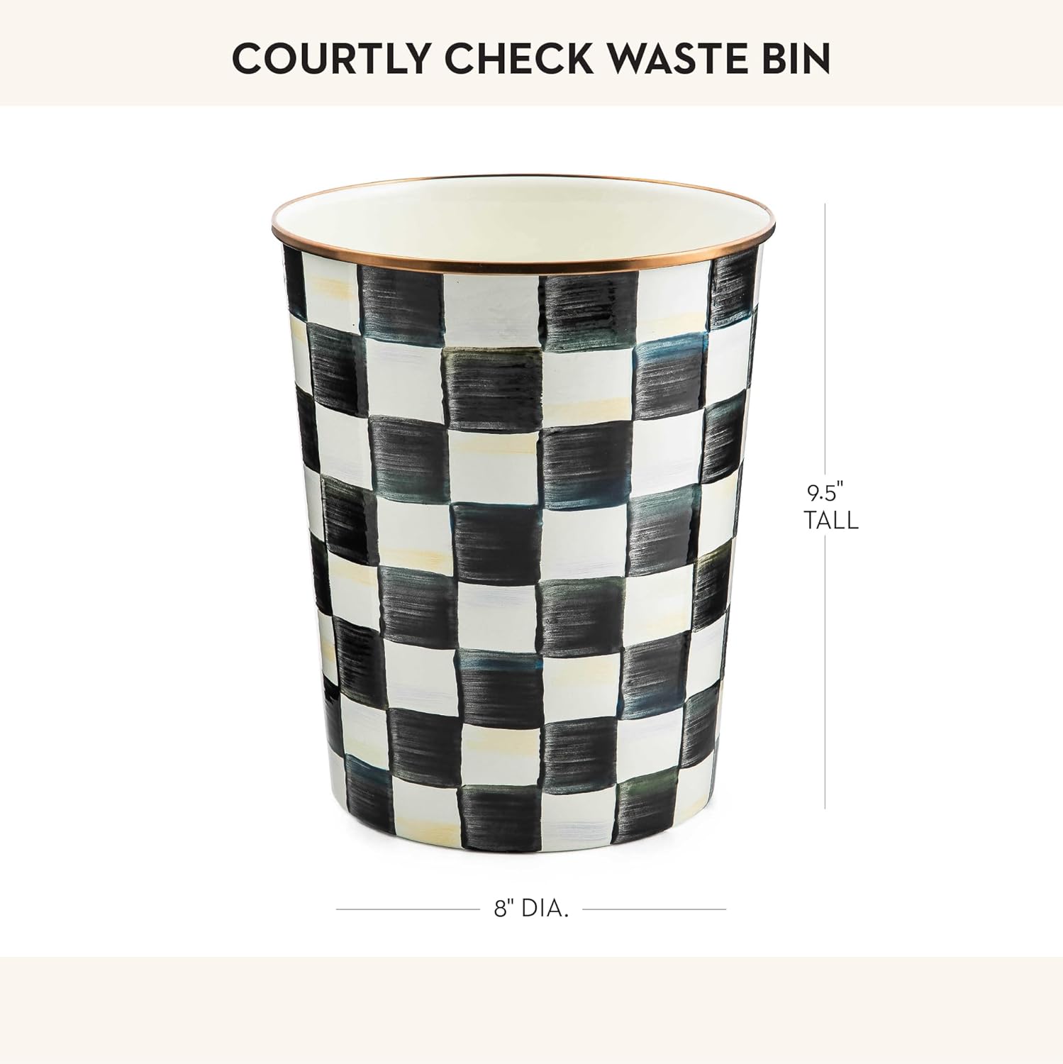 MACKENZIE-CHILDS Decorative Black-and-White Waste Bin