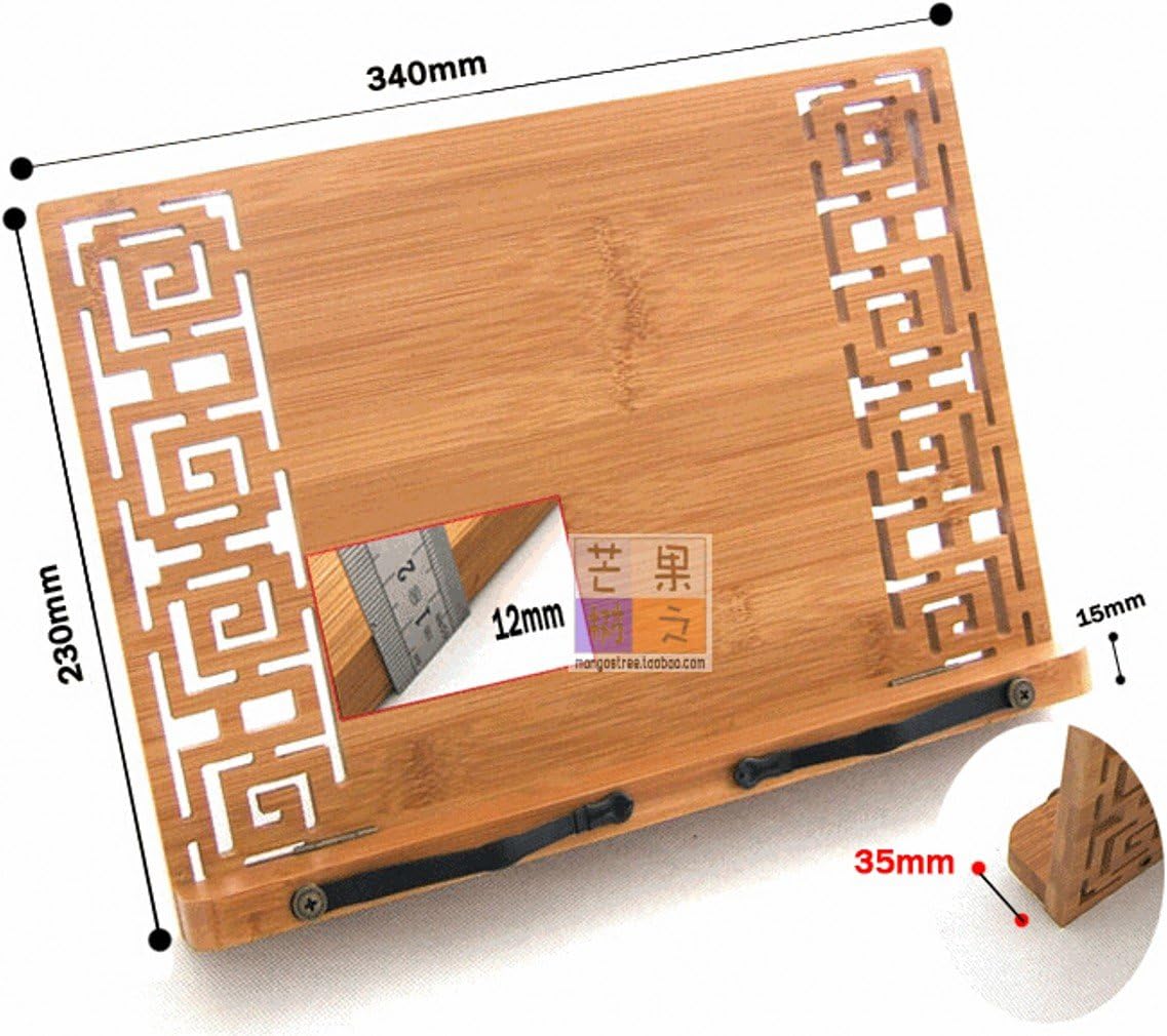 Portable Bamboo Cookbook Stand with Adjustable Angle