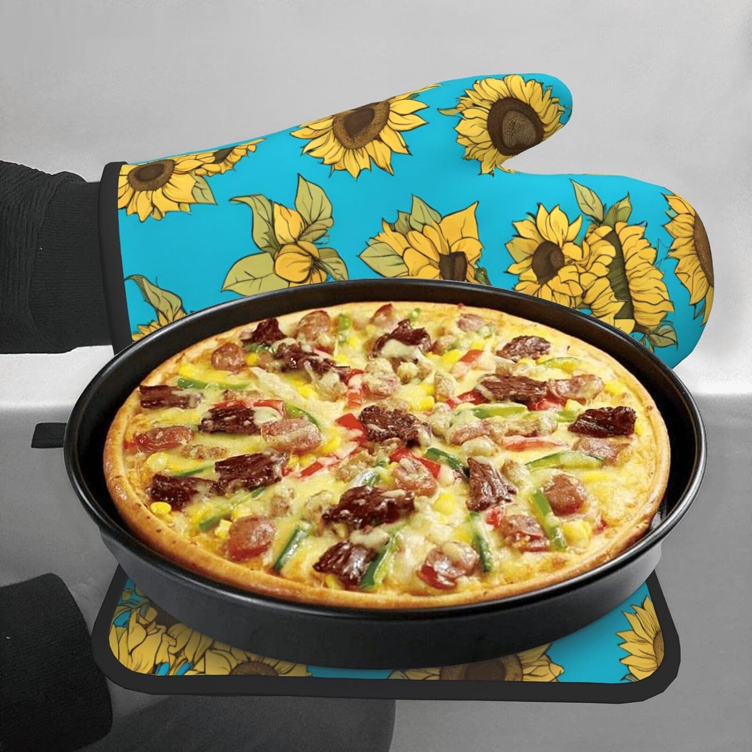 Quopvn Sunflowers Oven Mitts and Pot Holders Set 2pcs