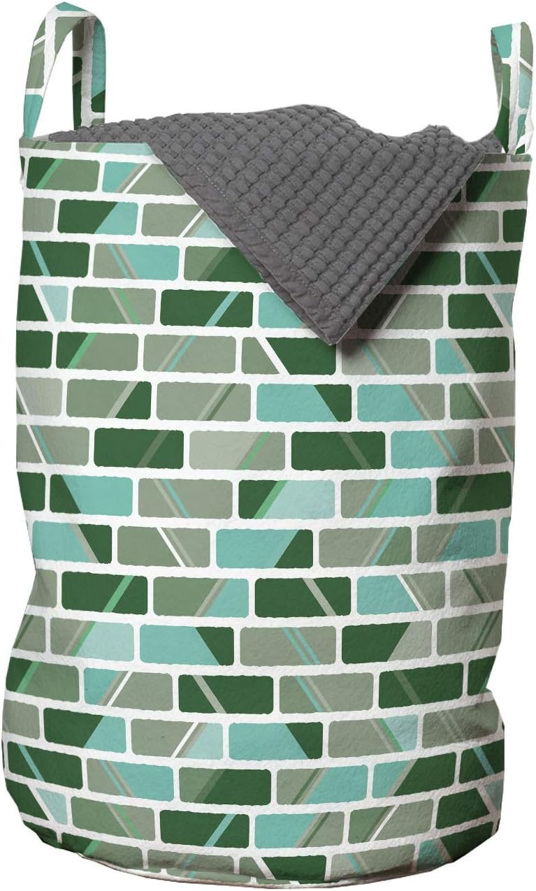 Ambesonne Brick Laundry Bag - 13 x 19 Seafoam Hunter Green 1