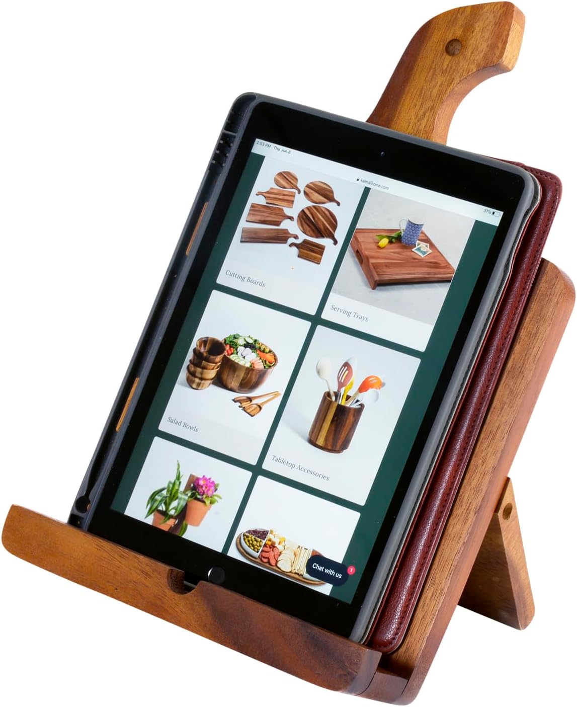 Acacia Wood Cookbook Tablet Holder