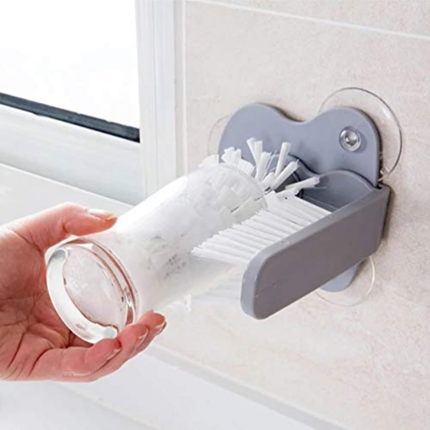 Cup Scrubber 2-in-1 Glass Bottle Interior Cleaning Brush