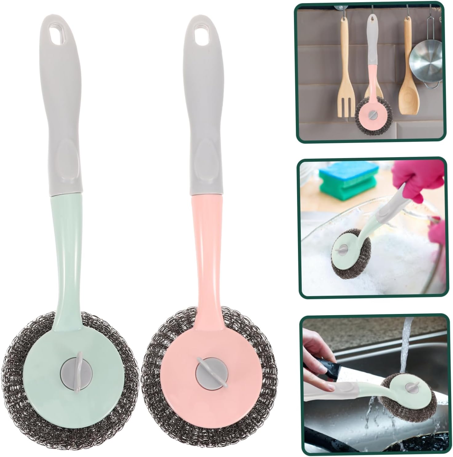 Ipetboom 4 Pcs Long Handle Kitchen Cleaning Brush Kit