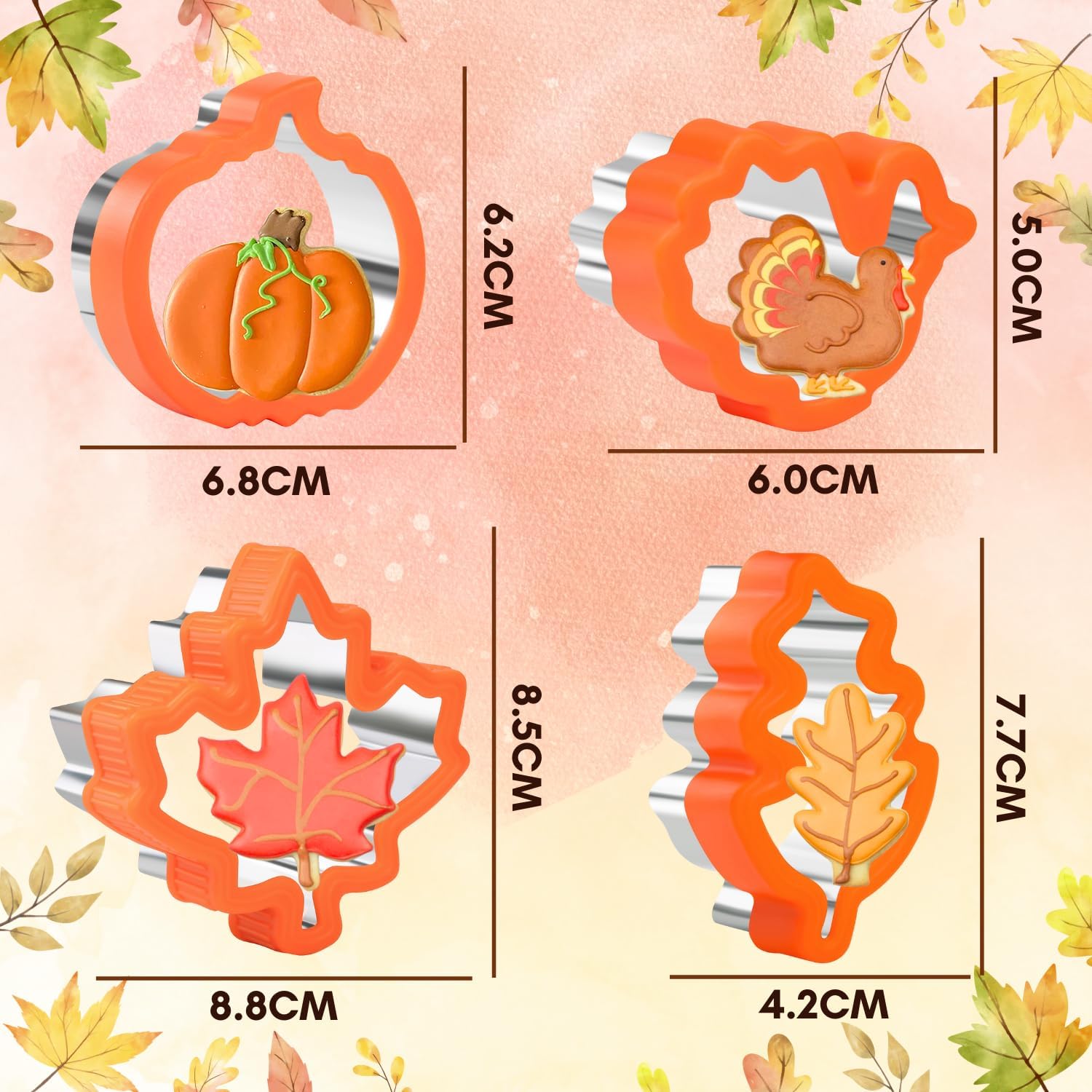 KAISHANE Thanksgiving Cookie Cutters Set 4 Pieces
