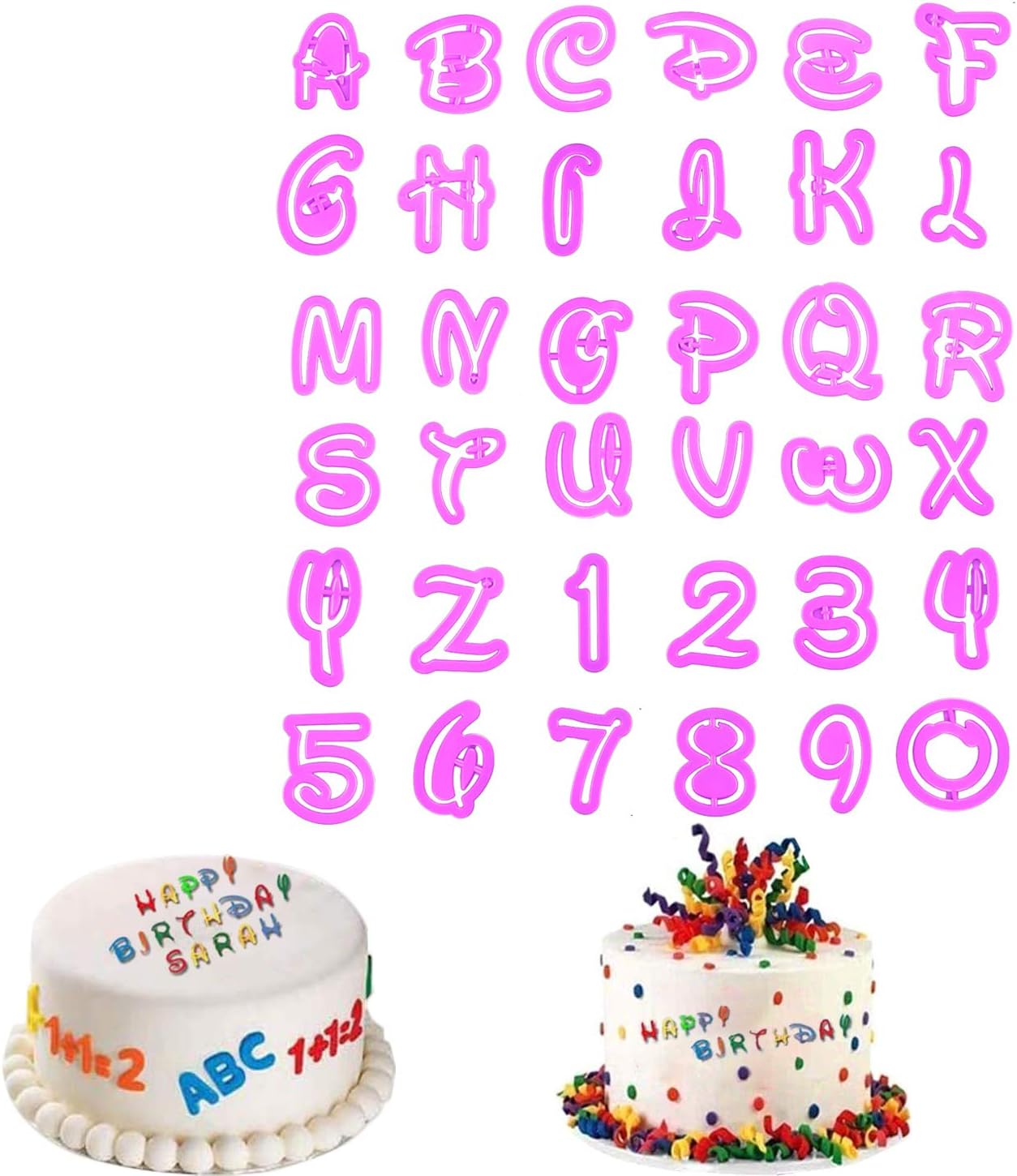 INSPEE 36pcs Alphabet Number Cookie Cutters Baking Tools