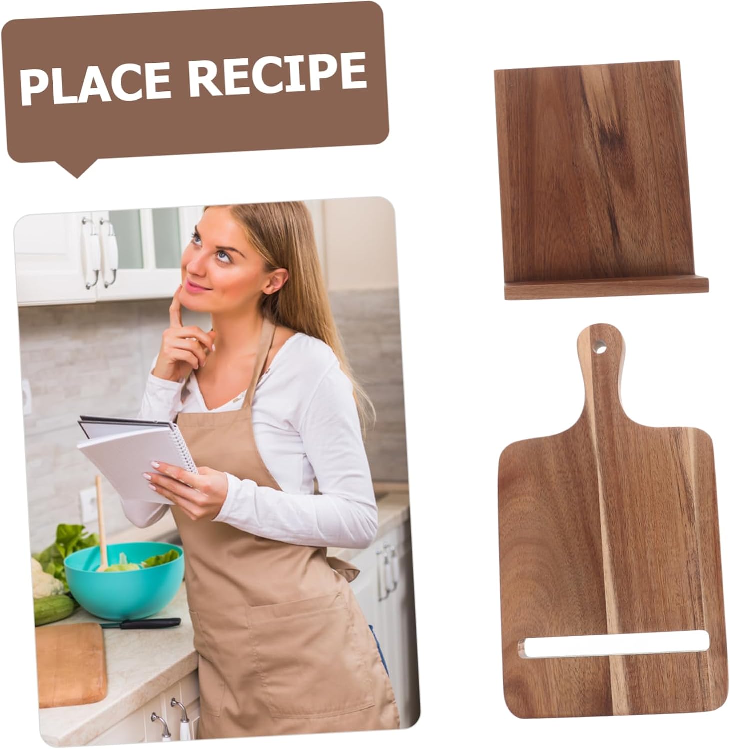 Wooden Recipe Stand for Kitchen Counter and Wall Mount