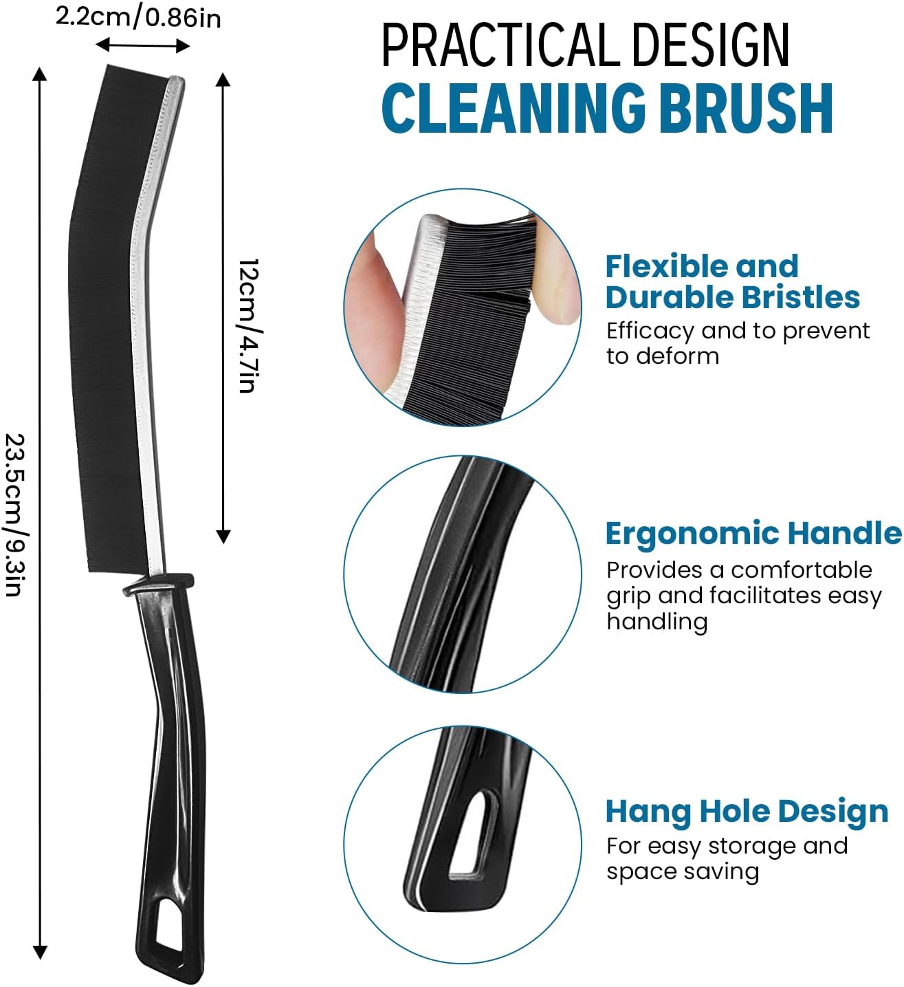 3 Pcs Crevice Cleaning Brush for Kitchen and Home Use