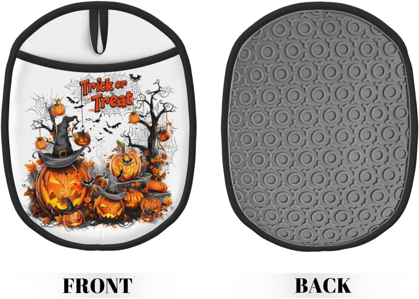 Buewutiry Halloween Silicone Oven Mitts with Pocket and Hanging Loop
