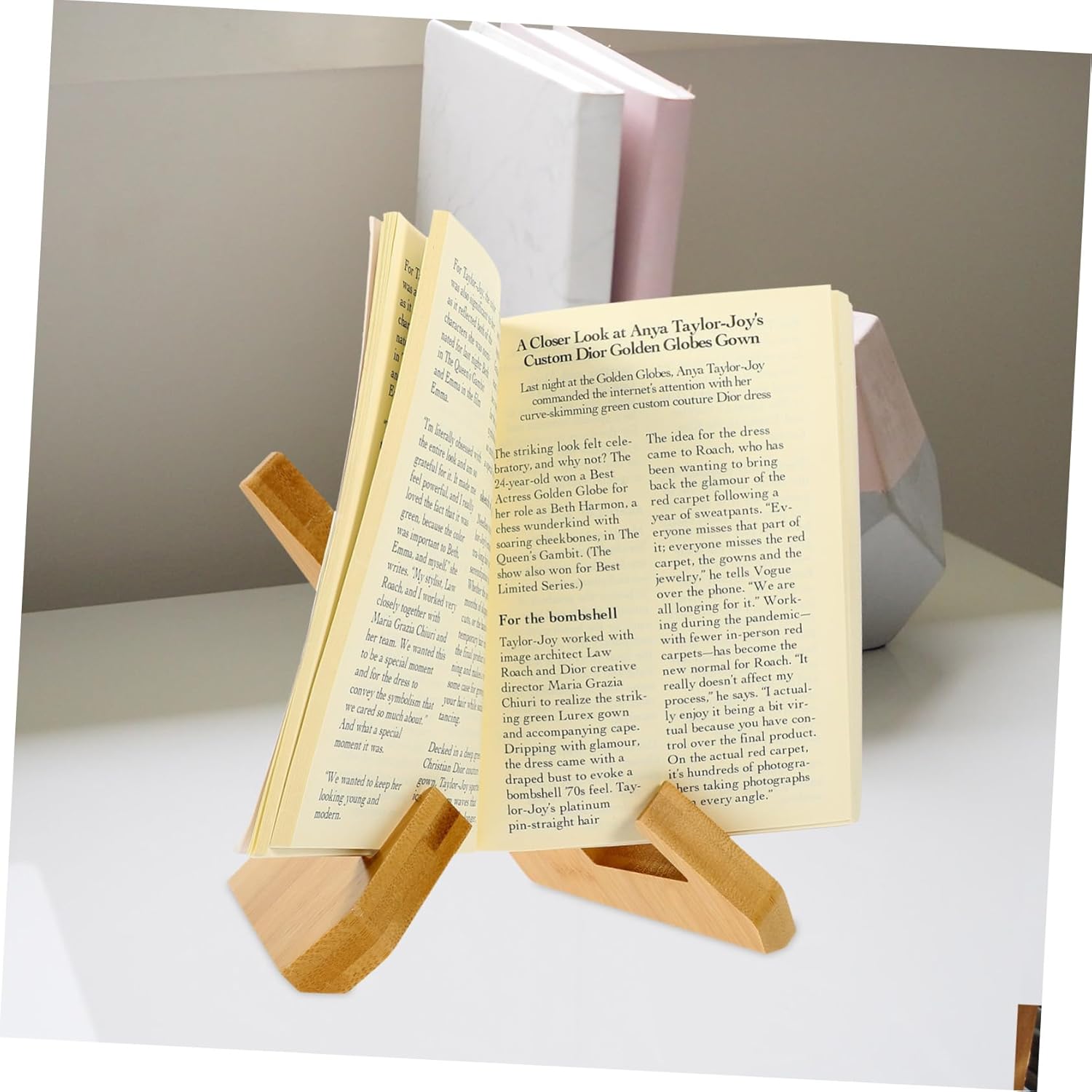 BRIGHTFUFU Wooden Book Stand for Reading and Kitchen Display