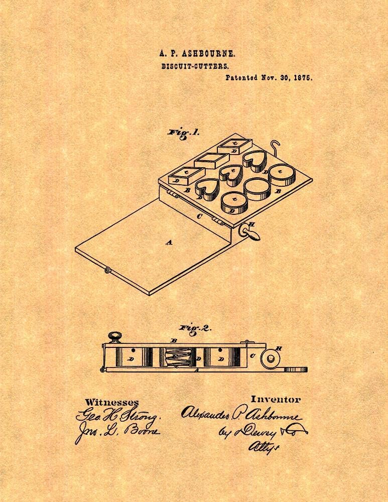 Biscuit Cutters Patent Print 5 x 7 M11042