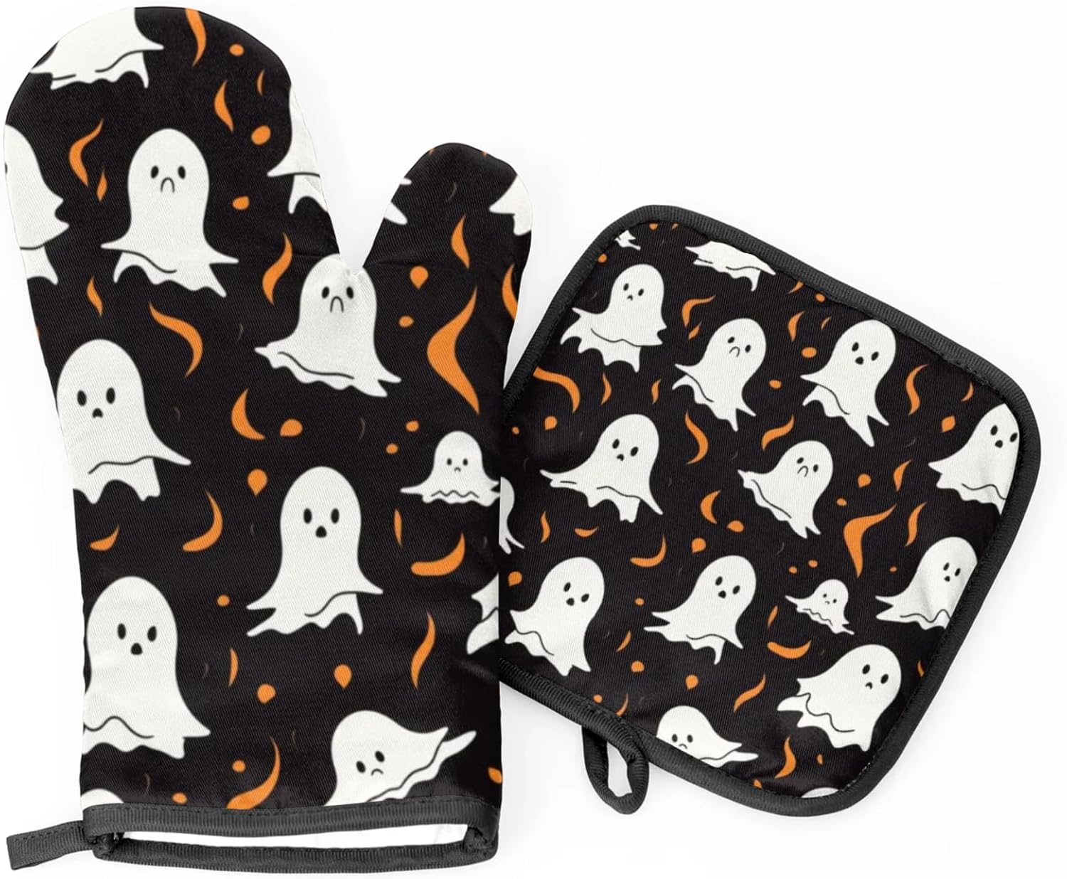 Aglebo Halloween Ghosts Oven Mitts and Pot Holder Set