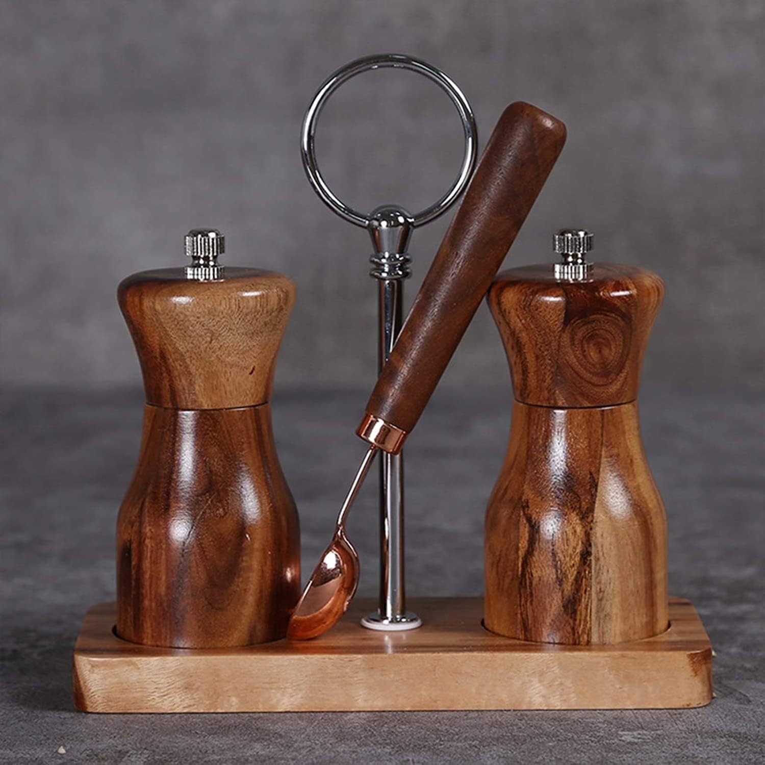 Adjustable Wooden Salt Pepper Mill Set 2-Piece