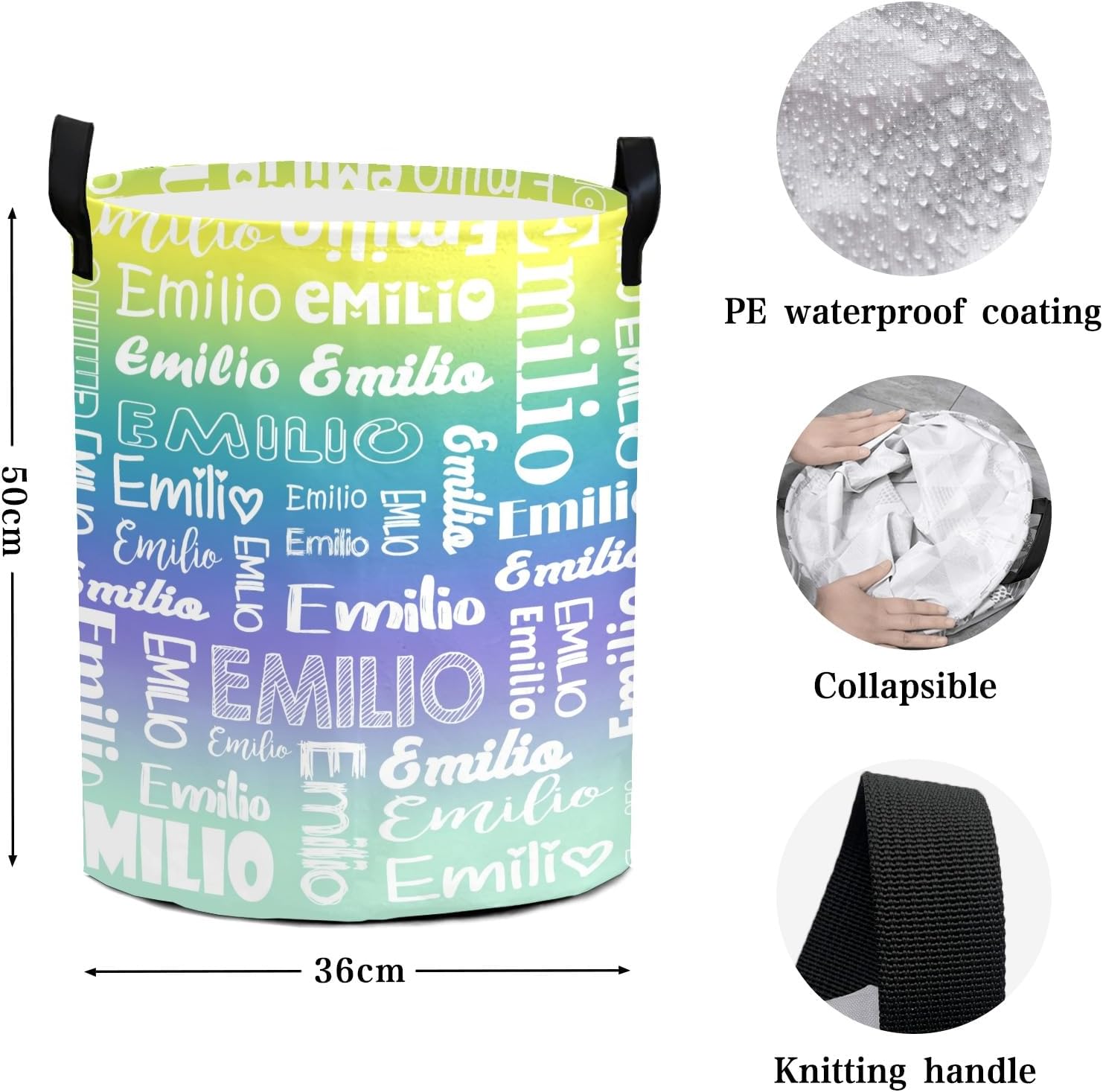Dr TOUGH Personalized Laundry Hamper with Waterproof Oxford Cloth