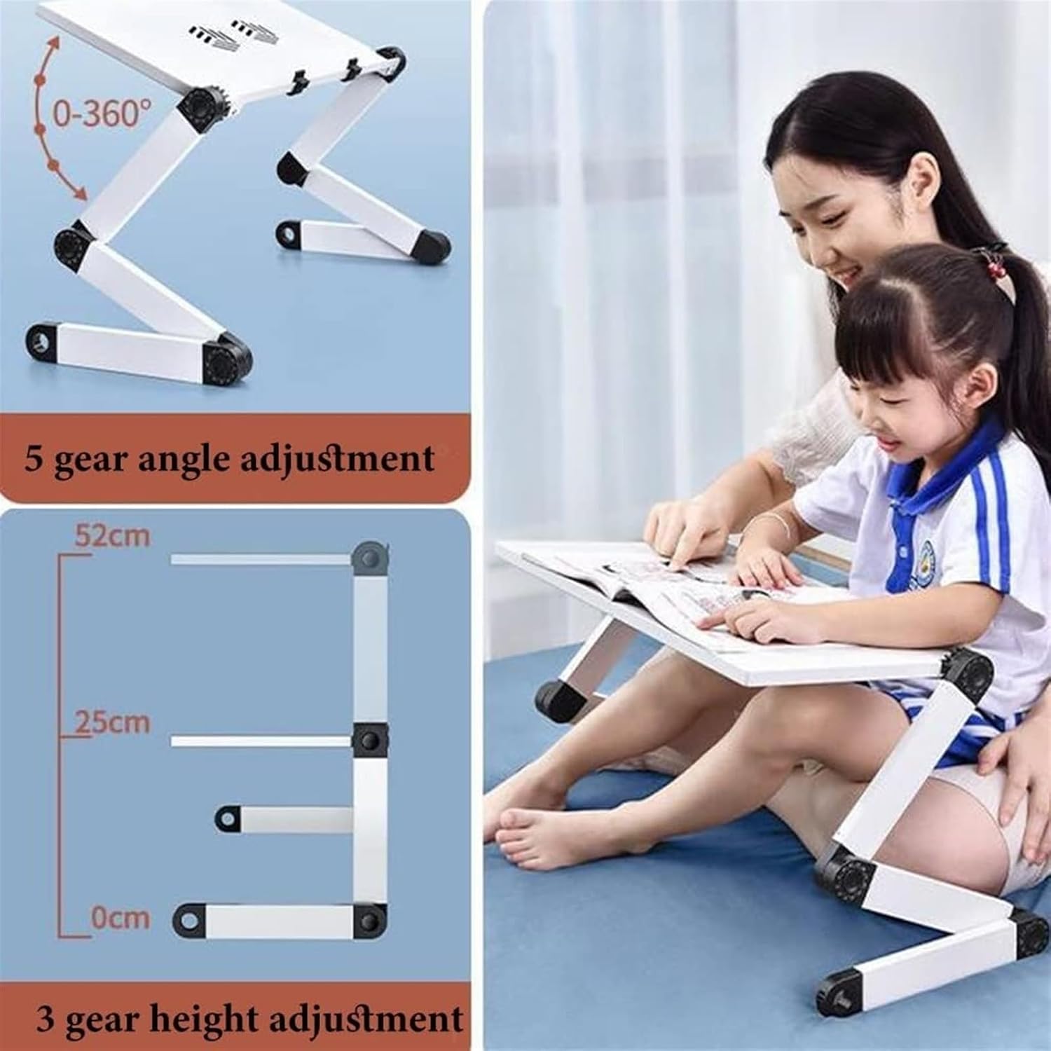 Adjustable Book Stand for Reading and Laptop Use Durable and Lightweight Black