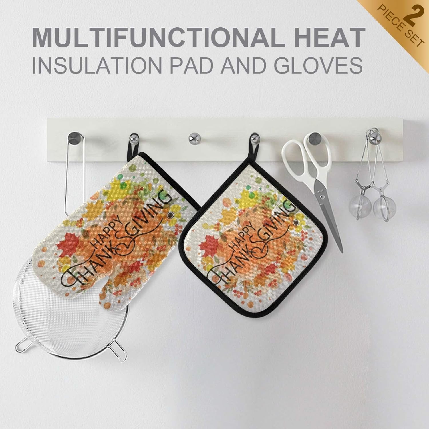 Aflyko Oven Mitt Potholder Set for Thanksgiving