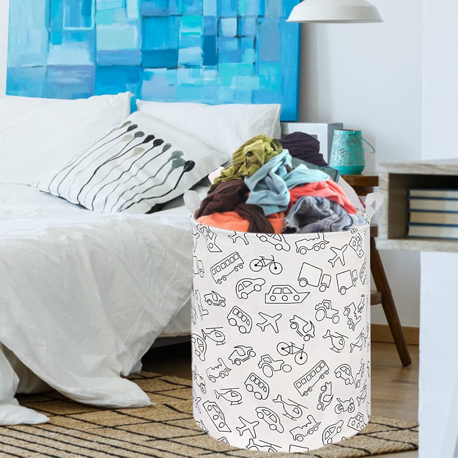 RoyBoder Waterproof Laundry Basket with Handle for Home Bedroom and Dorm