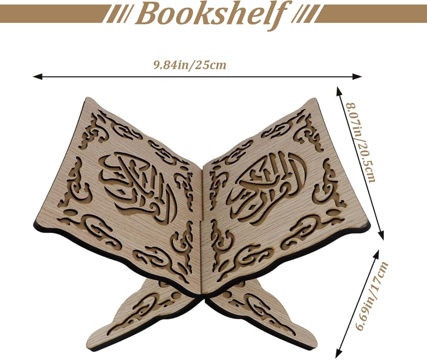Wooden Quran Holder Stand Foldable Book Display Stand